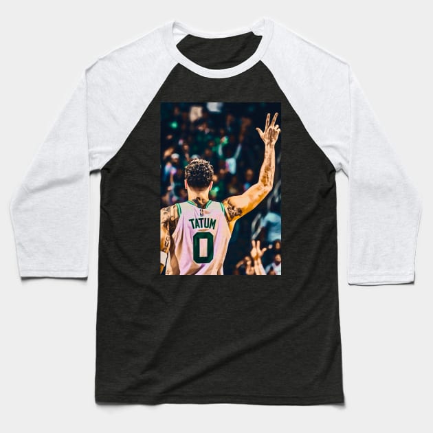 Jayson Tatum HD 3 Baseball T-Shirt by Playful Creatives